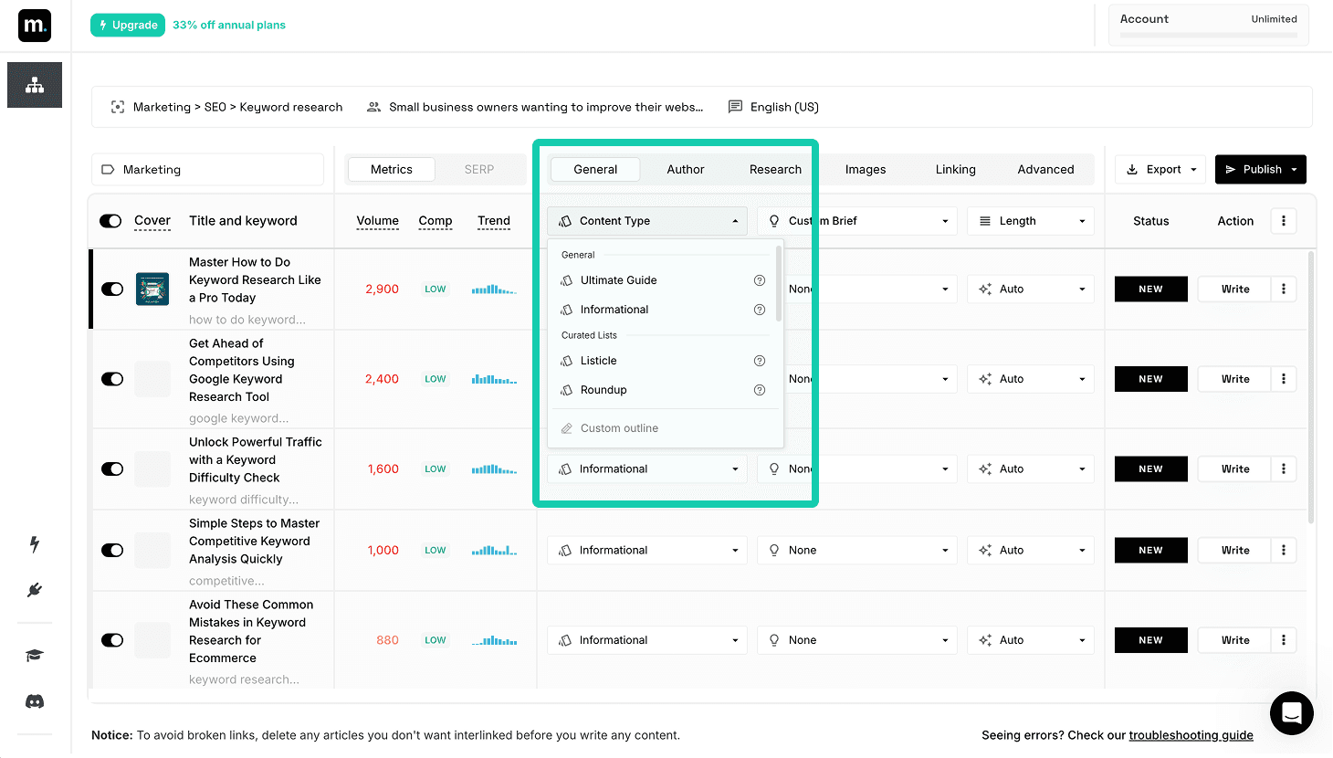 Custom Article Types & Templates
